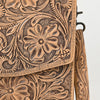 ADBG1437 American Darling Western Hand-Tooled Leather Briefcase Bag Floral Carved Genuine Leather Work Bag