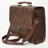 ADBG1437 American Darling Western Hand-Tooled Leather Briefcase Bag Floral Carved Genuine Leather Work Bag
