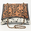 ADBGA536 American Darling Western Leather Cross body Bag Hand Tooled Hair-On Cowhide