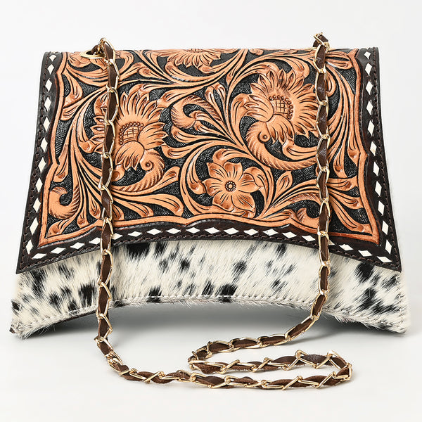 ADBGA536 American Darling Western Leather Cross body Bag Hand Tooled Hair-On Cowhide