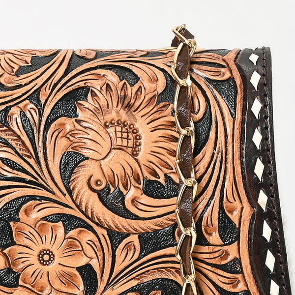 ADBGA536 American Darling Western Leather Cross body Bag Hand Tooled Hair-On Cowhide