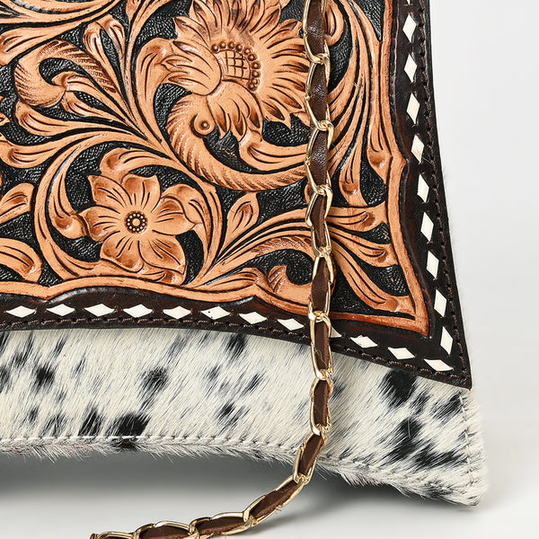 ADBGA536 American Darling Western Leather Cross body Bag Hand Tooled Hair-On Cowhide