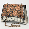 ADBGA536 American Darling Western Leather Cross body Bag Hand Tooled Hair-On Cowhide