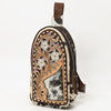 ADBGA545 American Darling Hand Tooled Leather Hair-On Cowhide Sling Bag