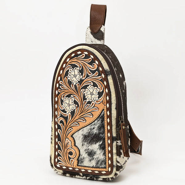 ADBGA545 American Darling Hand Tooled Leather Hair-On Cowhide Sling Bag