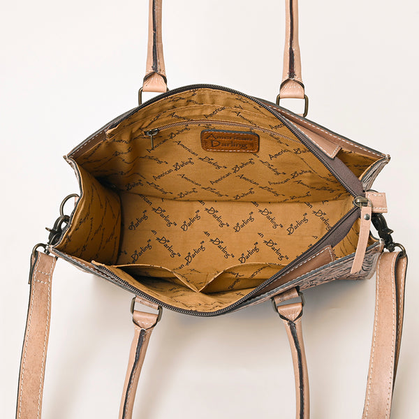 ADBG1158 American Darling Floral Tooled Leather Tote -Western Crossbody Bag