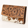 OHG164Wallet Hand Tooled Hair on Genuine Leather Western Bag