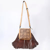 ADBGZ826 Hand-Tooled Leather Fringe Messenger Bag Western Floral Saddle Style