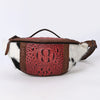 ADBG1441 American Darling Handcrafted Western Leather Fanny Pack Hair-On Cowhide Genuine Leather
