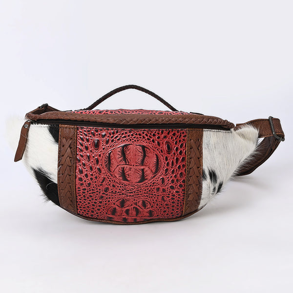 ADBG1441 American Darling Handcrafted Western Leather Fanny Pack Hair-On Cowhide Genuine Leather