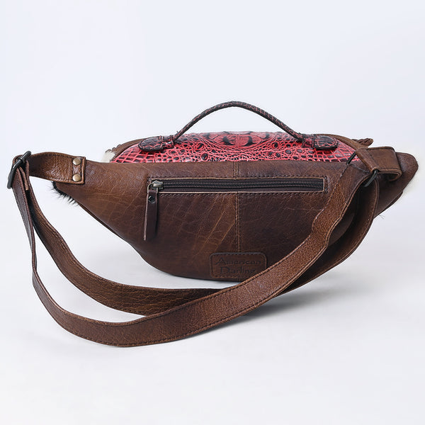 ADBG1441 American Darling Handcrafted Western Leather Fanny Pack Hair-On Cowhide Genuine Leather