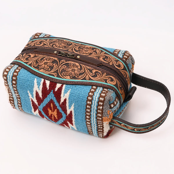 ADBGA555 American Darling Hand Woven Saddle Blanket & Tooled Leather Toiletry
