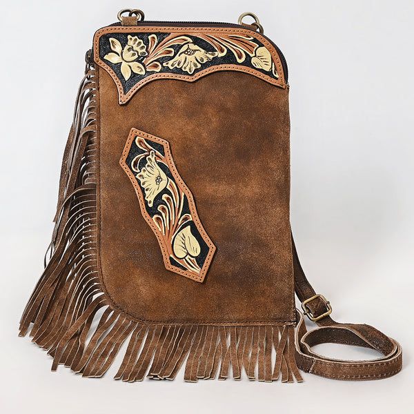 ADBGA556 American Darling Hand Tooled Floral Carved Fringed Leather Chaps Bag