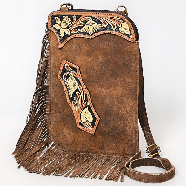 ADBGA556 American Darling Hand Tooled Floral Carved Fringed Leather Chaps Bag