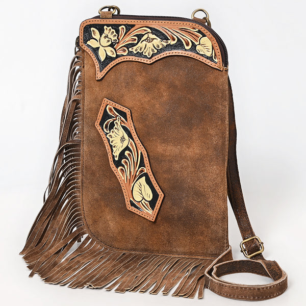 ADBGA556 American Darling Hand Tooled Floral Carved Fringed Leather Chaps Bag