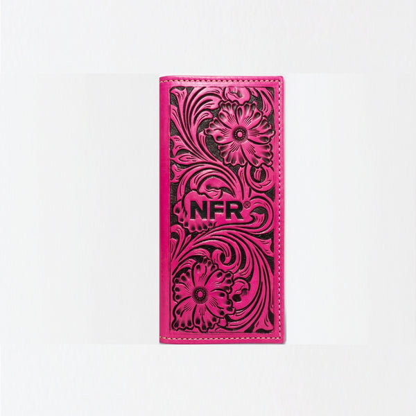 Official PRCA & NFR Licensed Collection®️ Classic Western Pink Tooled Rodeo Wallet
