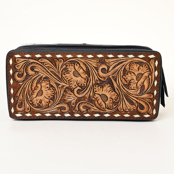 ADBGA453A American Darling Tooled Leather Cowhide Jewelry Accessory Case Western Organizer Box