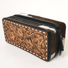 ADBGA453A American Darling Tooled Leather Cowhide Jewelry Accessory Case Western Organizer Box