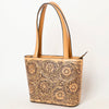 LC-ADBGZ836 Sunflower Tooled Leather Western Tote Bag Natural Tan