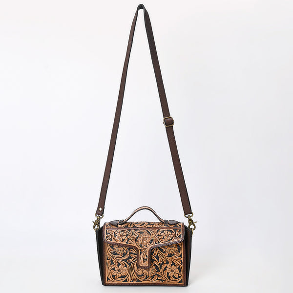 ADBGA557 American Darling Hand Tooled Floral Carved Leather Cross body Bag