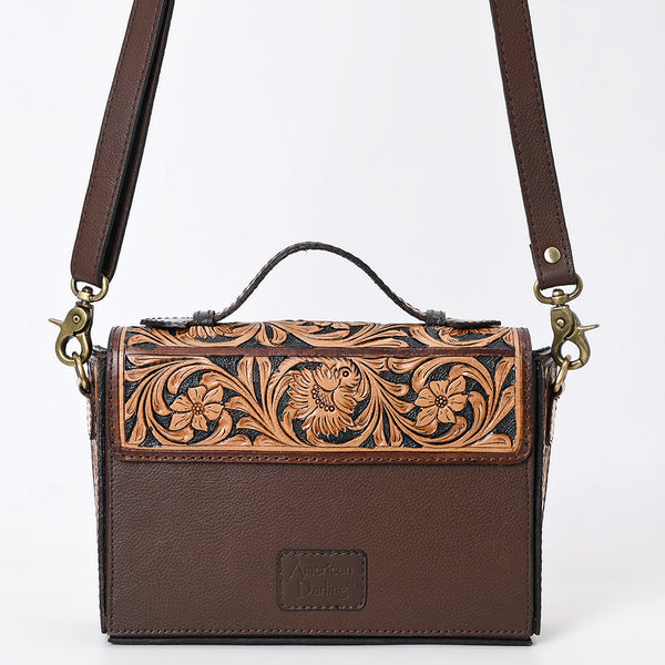 ADBGA557 American Darling Hand Tooled Floral Carved Leather Cross body Bag