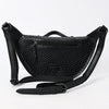 ADBGZ829B Black Hand-Tooled Leather Western Belt Bag Floral Fanny Pack with Basketweave Top