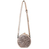 ADBGZ830 Round Hand-Tooled Leather Canteen Bag - Western Floral Circle Purse