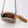 ADBGZ830 Round Hand-Tooled Leather Canteen Bag - Western Floral Circle Purse