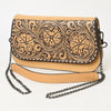 ADBGZ831 Hand-Tooled Leather Western Crossbody Bag Floral Chain Shoulder Purse