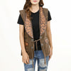 ADBZ055 American Darling Vintage Leather Waistcoat with Hand-Tooled Leather Art