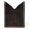 ADCCF111 Hand-Tooled Leather Card Holder - Floral Scroll with Turquoise Accents