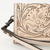 ADBG1132 American Darling Hand Tooled Floral Leather Clutch & Crossbody Wallet