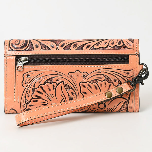 ADBG1132 American Darling Hand Tooled Floral Leather Clutch & Crossbody Wallet