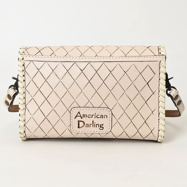 ADBG1133 American Darling Hand Tooled Floral Leather Crossbody Bag Western Purse