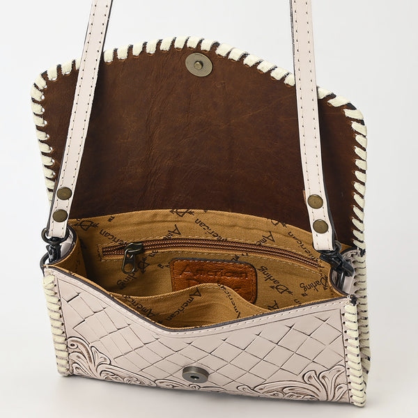 ADBG1133 American Darling Hand Tooled Floral Leather Crossbody Bag Western Purse