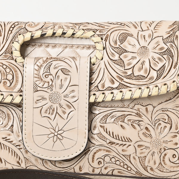 ADBG1134 American Darling Hand Tooled Floral Leather Wallet Bag Clutch & Crossbody Handbag