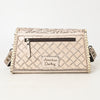 ADBG1134 American Darling Hand Tooled Floral Leather Wallet Bag Clutch & Crossbody Handbag