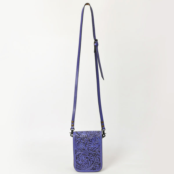 ADBG1135 American Darling Hand Tooled Floral Leather Cell Phone Bag Western Crossbody