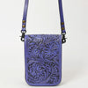 ADBG1135 American Darling Hand Tooled Floral Leather Cell Phone Bag Western Crossbody