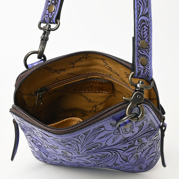 ADBG1136 American Darling Hand Tooled Floral Leather Crossbody Bag
