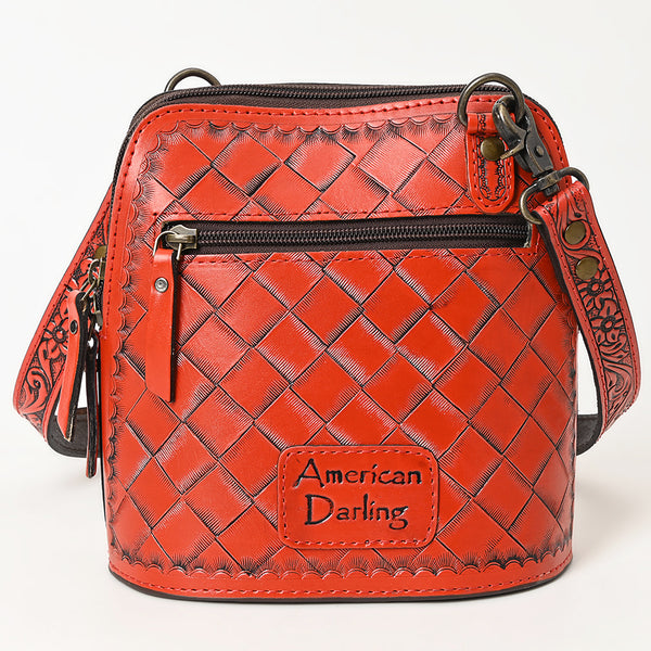 ADBG1136 American Darling Hand Tooled Floral Leather Crossbody Bag