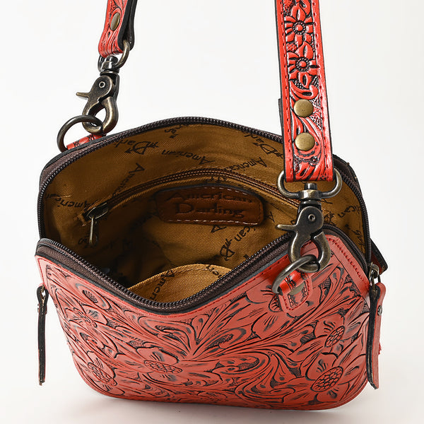ADBG1136 American Darling Hand Tooled Floral Leather Crossbody Bag