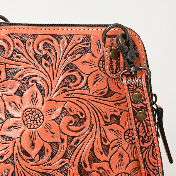 ADBG1136 American Darling Hand Tooled Floral Leather Crossbody Bag