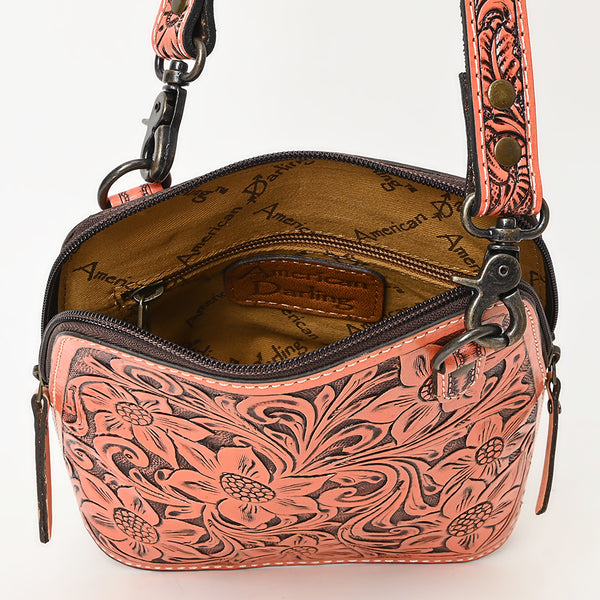 ADBG1136 American Darling Hand Tooled Floral Leather Crossbody Bag