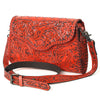 ADBG1137 American Darling Hand Tooled Floral Leather Clutch & Crossbody Purse