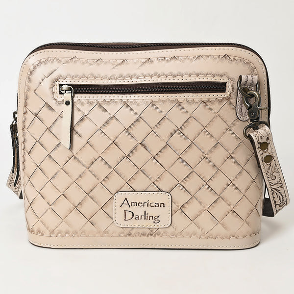 ADBG1138 American Darling Hand Tooled Floral Leather Crossbody Bag Western Purse
