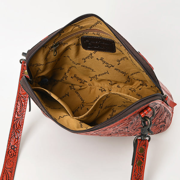 ADBG1138 American Darling Hand Tooled Floral Leather Crossbody Bag Western Purse