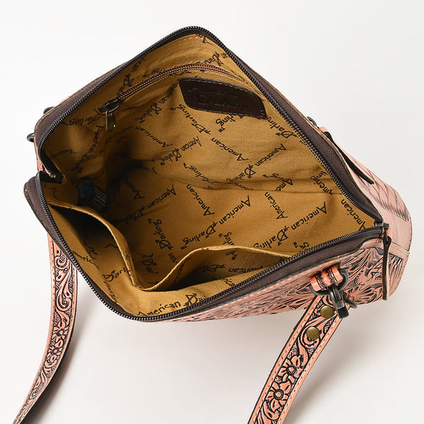 ADBG1138 American Darling Hand Tooled Floral Leather Crossbody Bag Western Purse