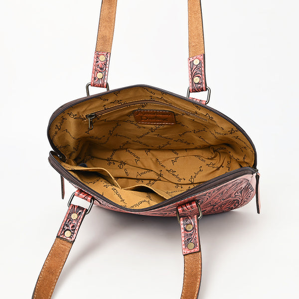 ADBG1139 American Darling Hand Tooled Floral Leather Tote Bag Western Purse