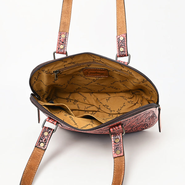 ADBG1139 American Darling Hand Tooled Floral Leather Tote Bag Western Purse